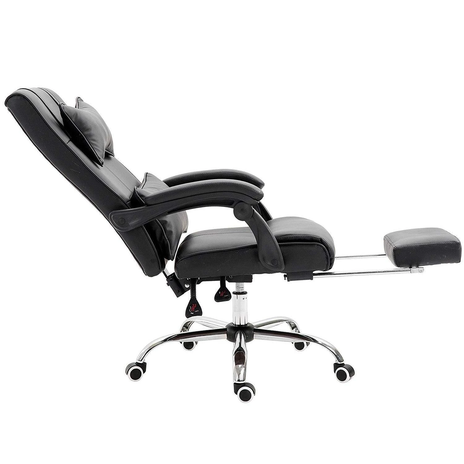 Lawrence Executive Reclining Chair With Foot And Headrest In Black - Image 3
