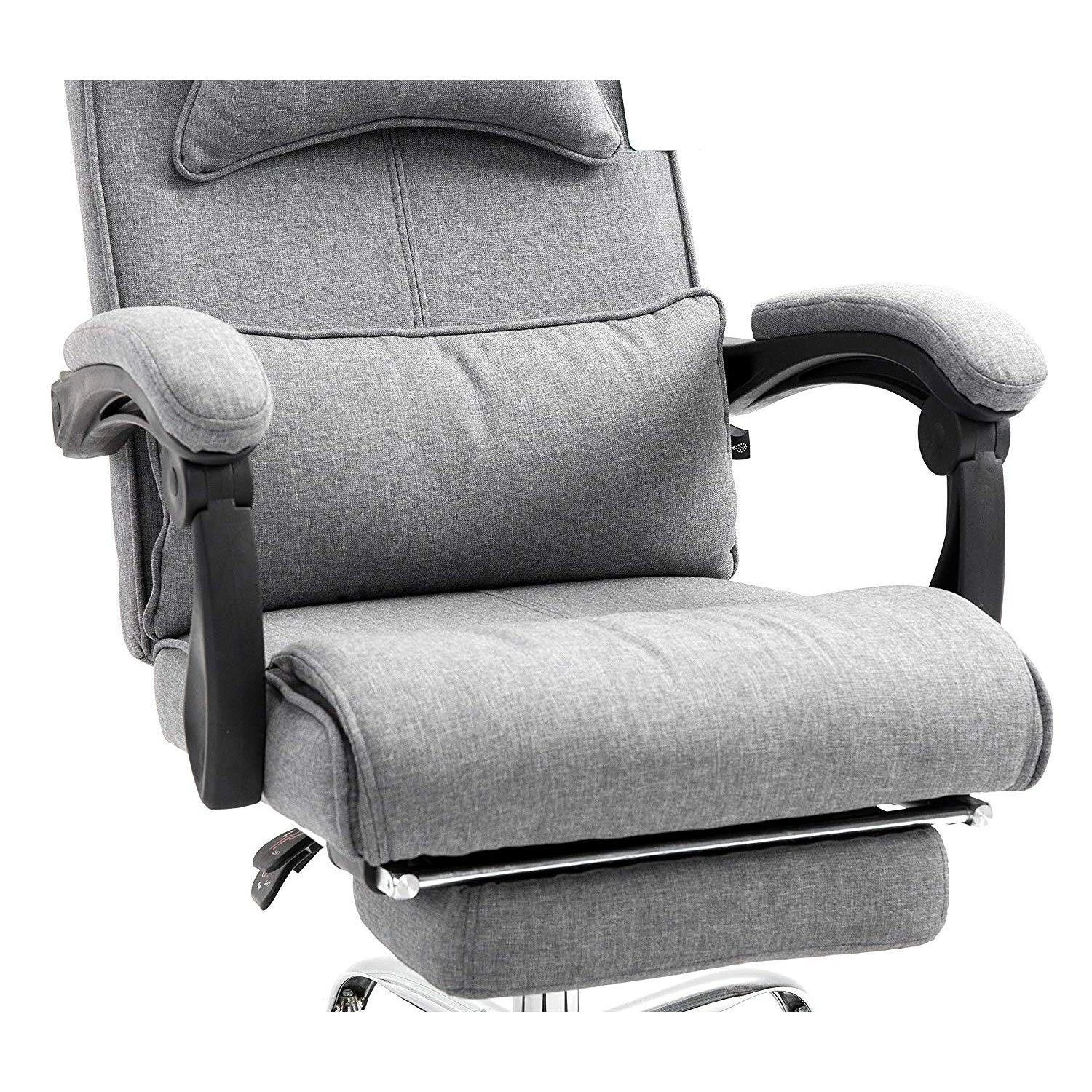 Lawrence Executive Reclining Chair With Foot And Headrest In Grey - Image 6