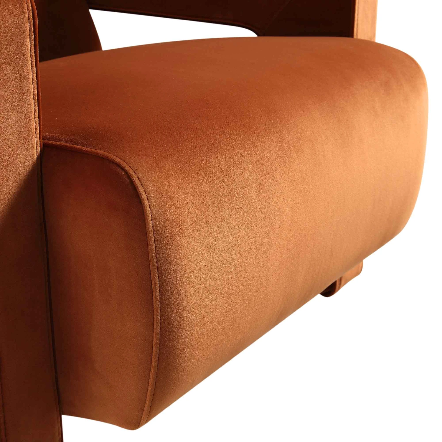 Brompton Sculptural Armchair, Rust Velvet - Image 11