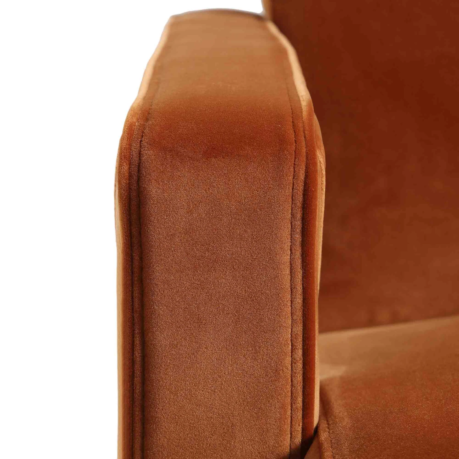 Brompton Sculptural Armchair, Rust Velvet - Image 12