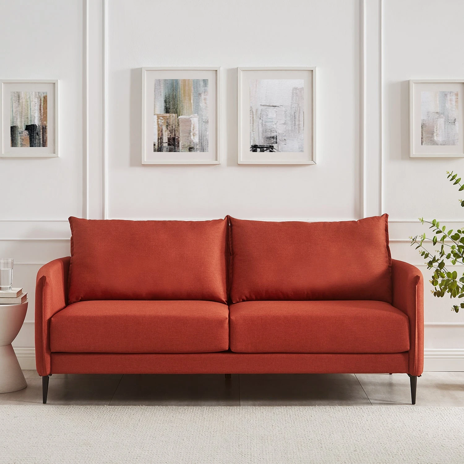 Bari Burnt Ochre Fabric Sofa - Image 4