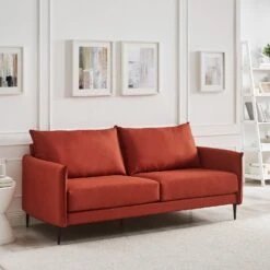 Bari Burnt Ochre Fabric Sofa