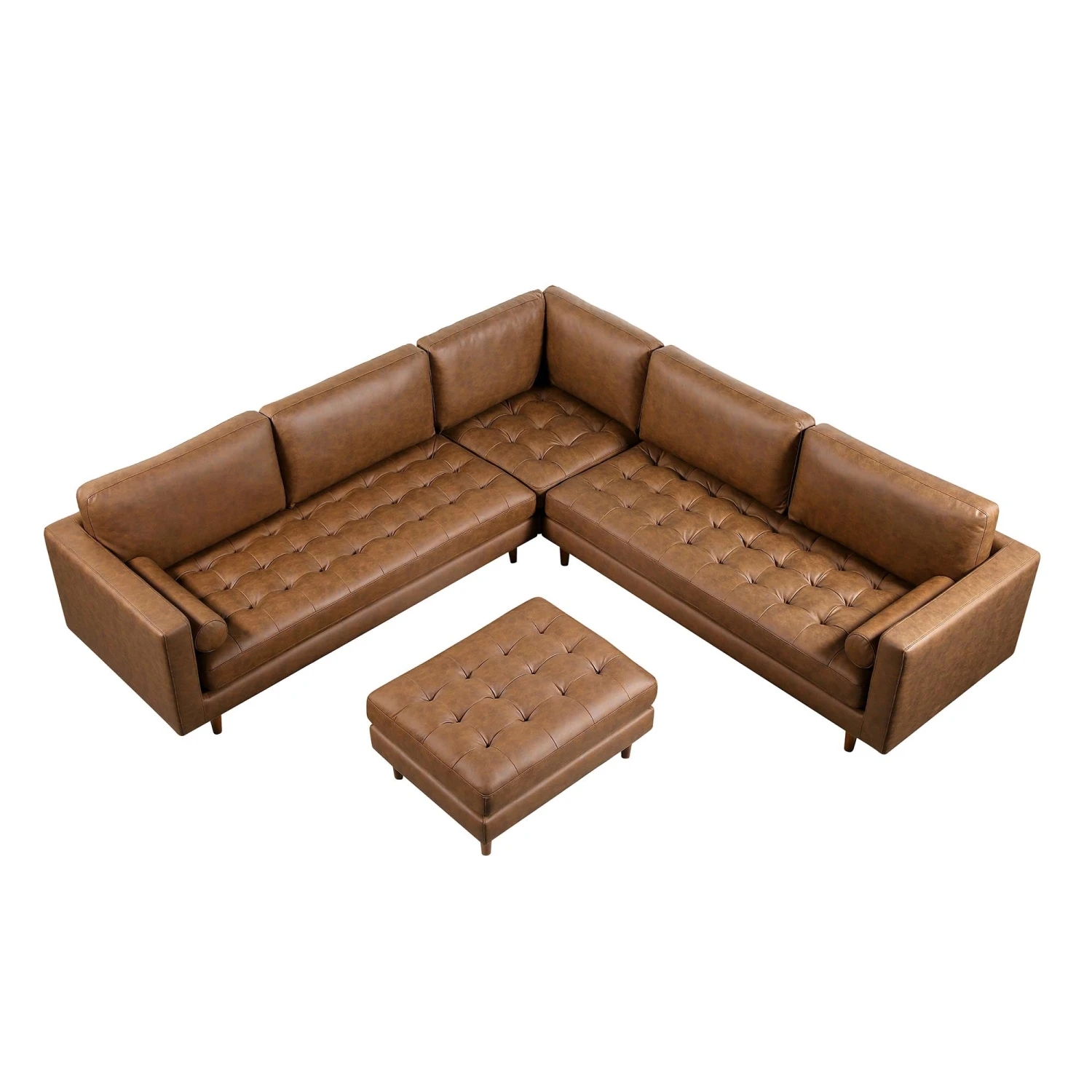 Henrietta 5+Seater Corner Sofa, Tan Faux Suede - Image 12
