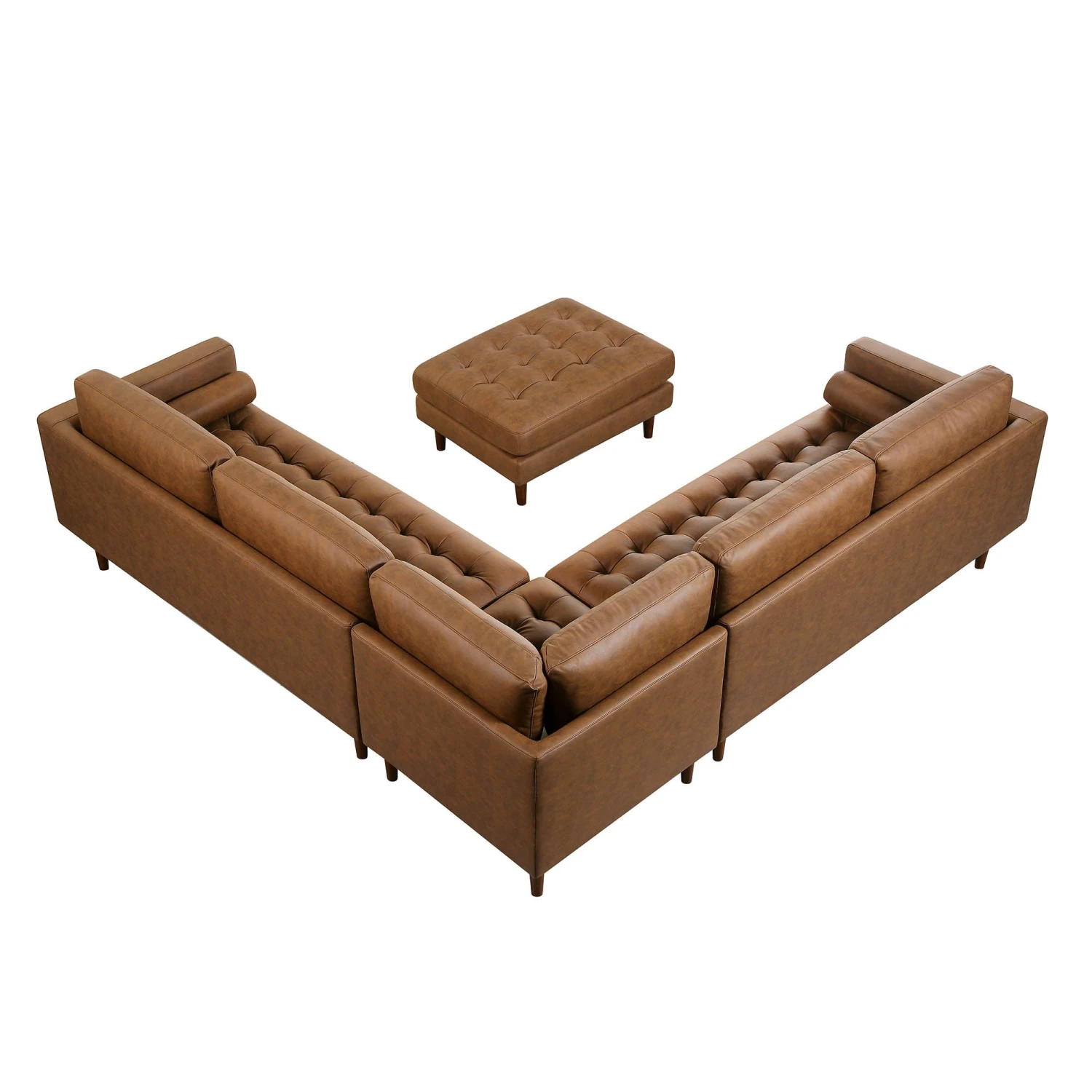Henrietta 5+Seater Corner Sofa, Tan Faux Suede - Image 13
