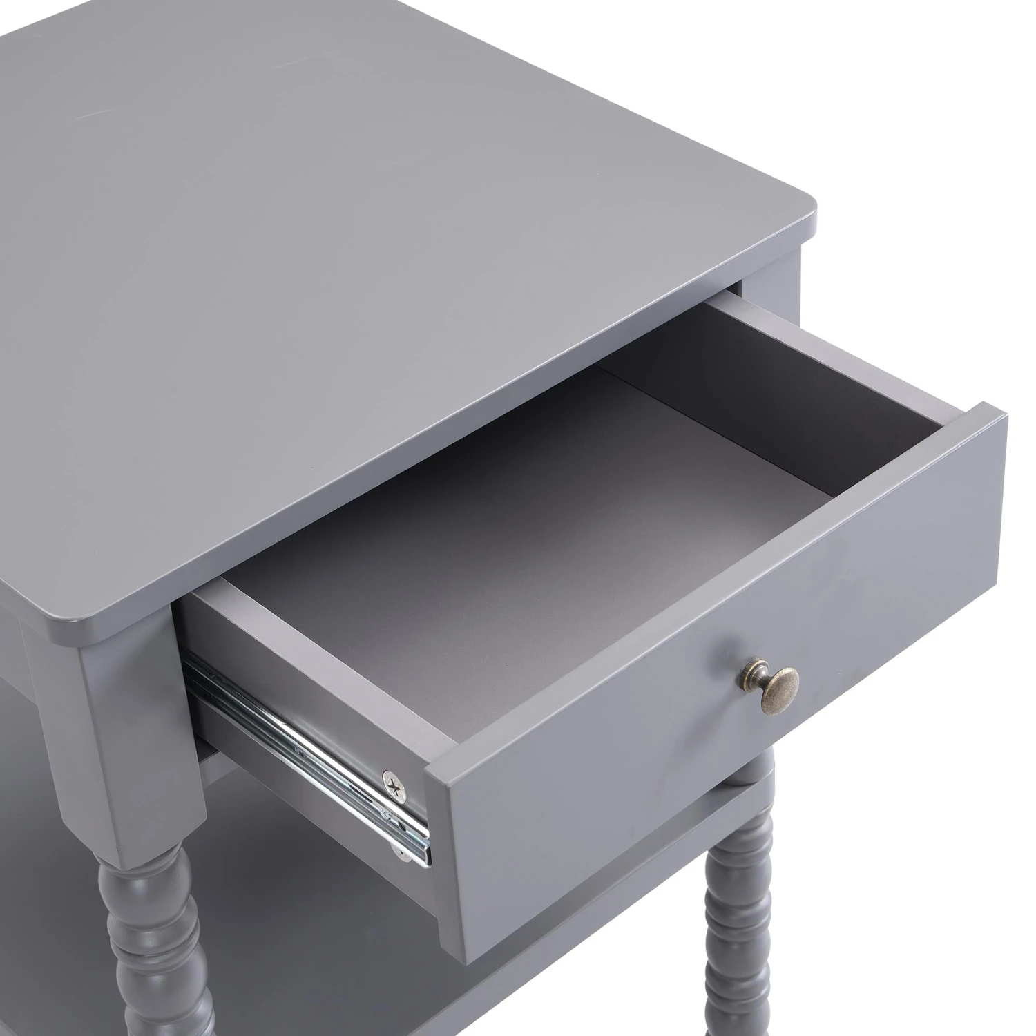 Aldwinke Dark Grey Bobbin 1 Drawer Side Table - Image 9