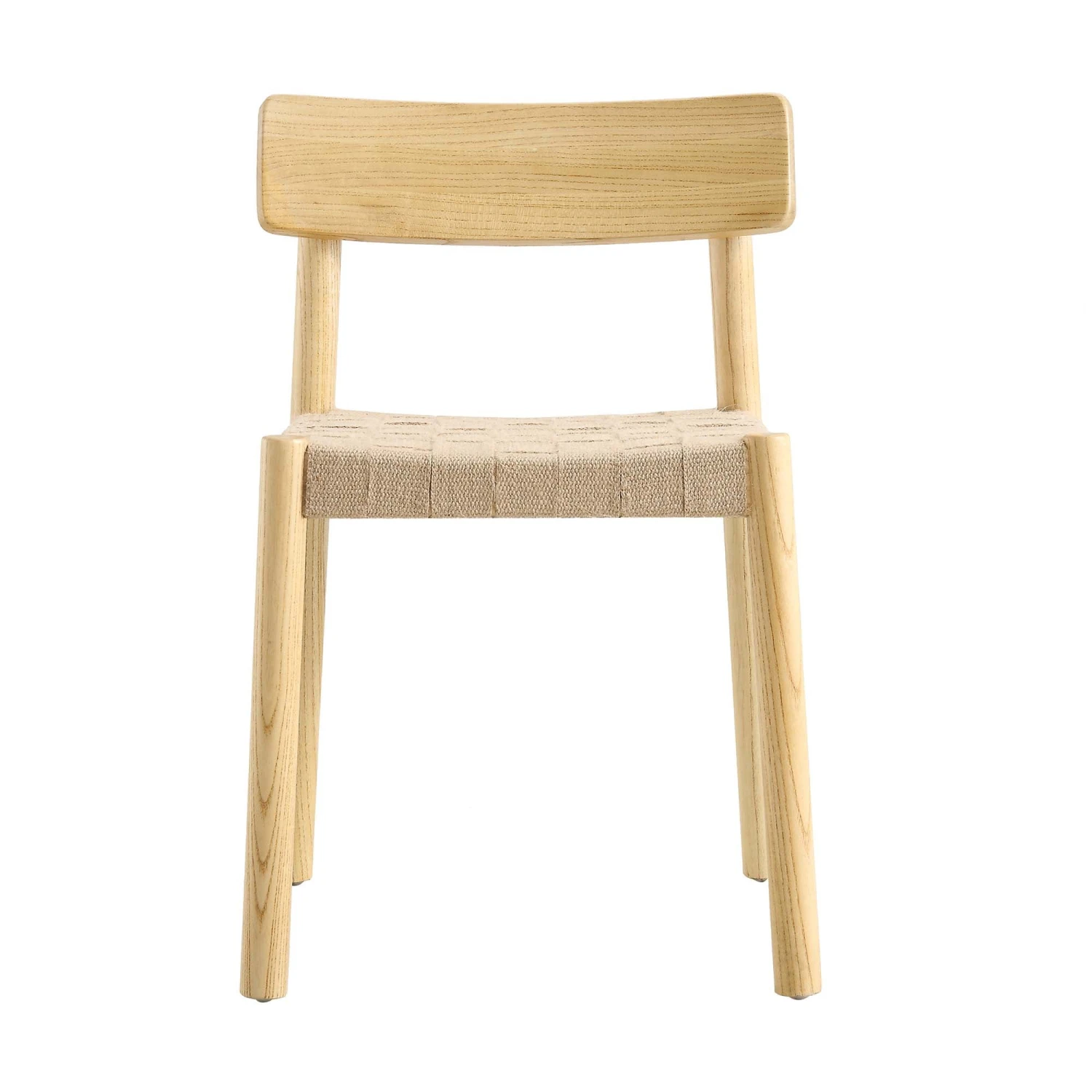 Ditton Set Of 2 Elm Wood And Jute Dining Chairs, Natural - Image 3
