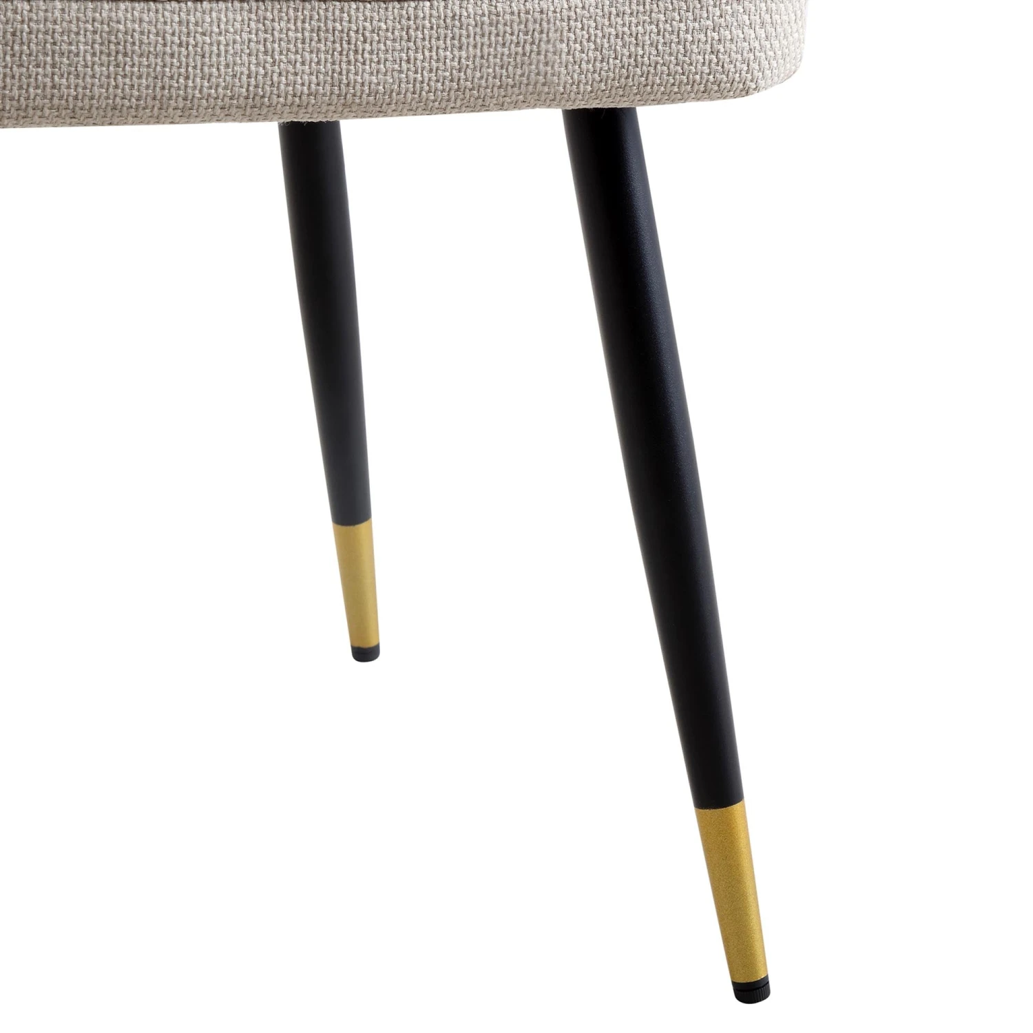 Langham Set Of 2 Oatmeal Woven Fabric Carver Dining Chairs With Fluted Back - Image 10