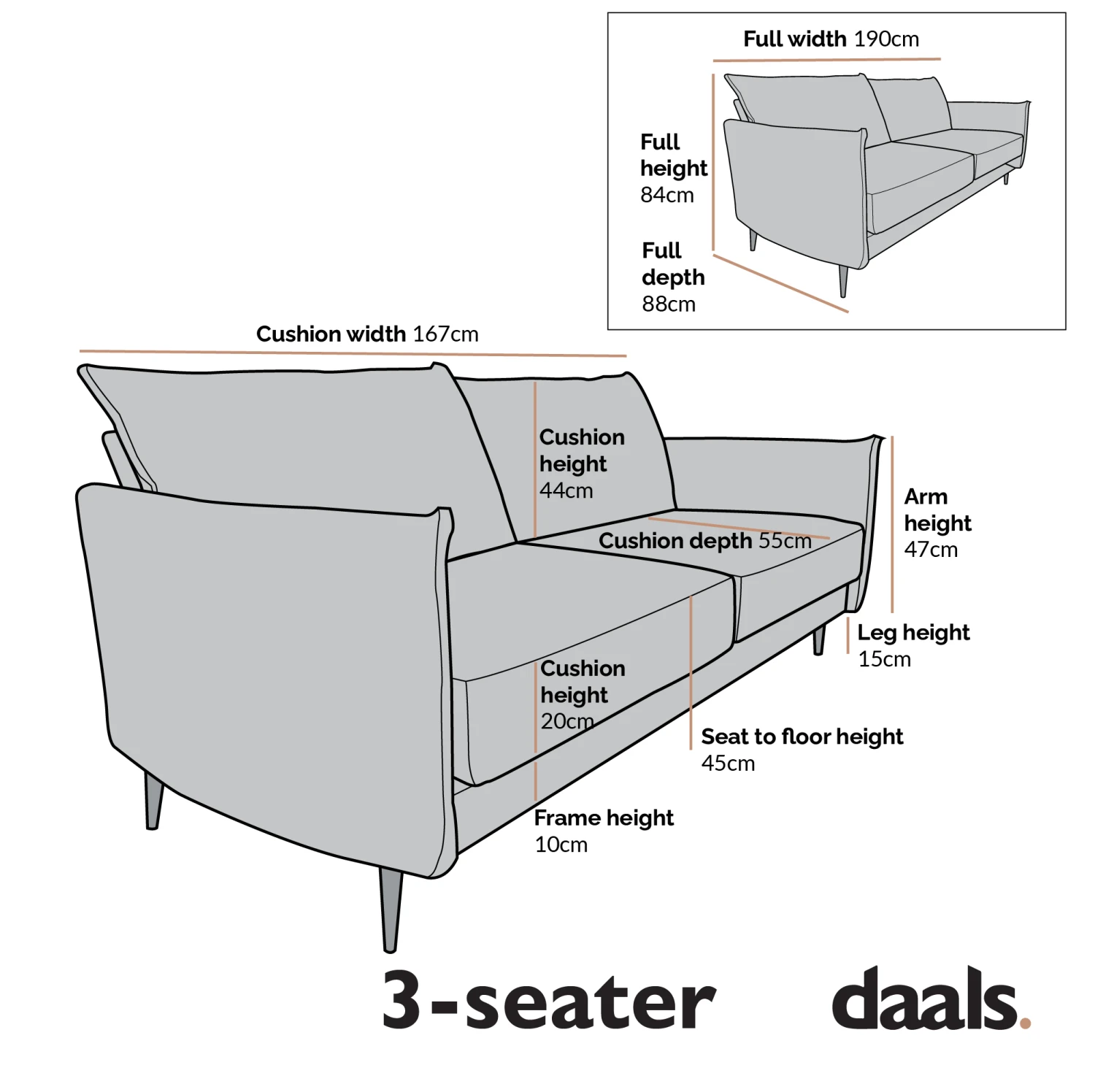 Bari Burnt Ochre Fabric Sofa - Image 13