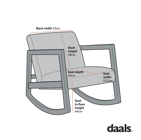 Fyne Ecru Boucle Rocking Armchair With Rattan Armrests - Image 5