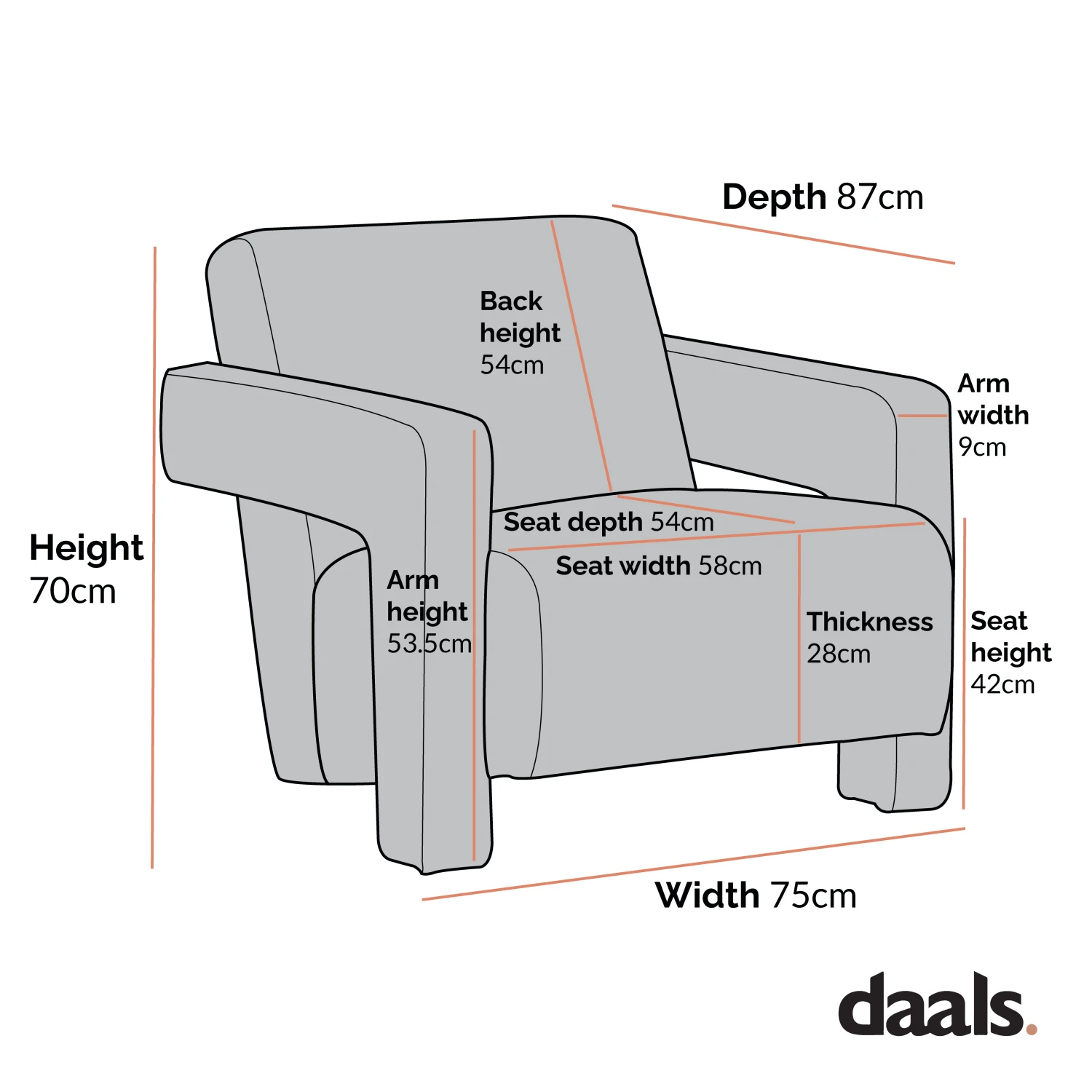 Brompton Sculptural Armchair, Rust Velvet - Image 4