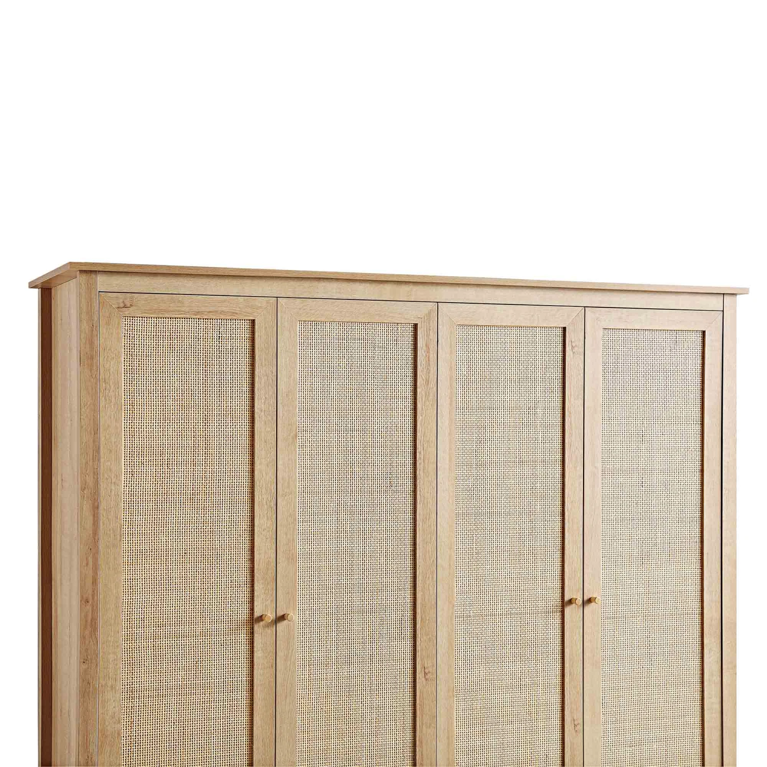 Frances Rattan 4-Door Wardrobe With 2 Drawers, Natural - Image 10