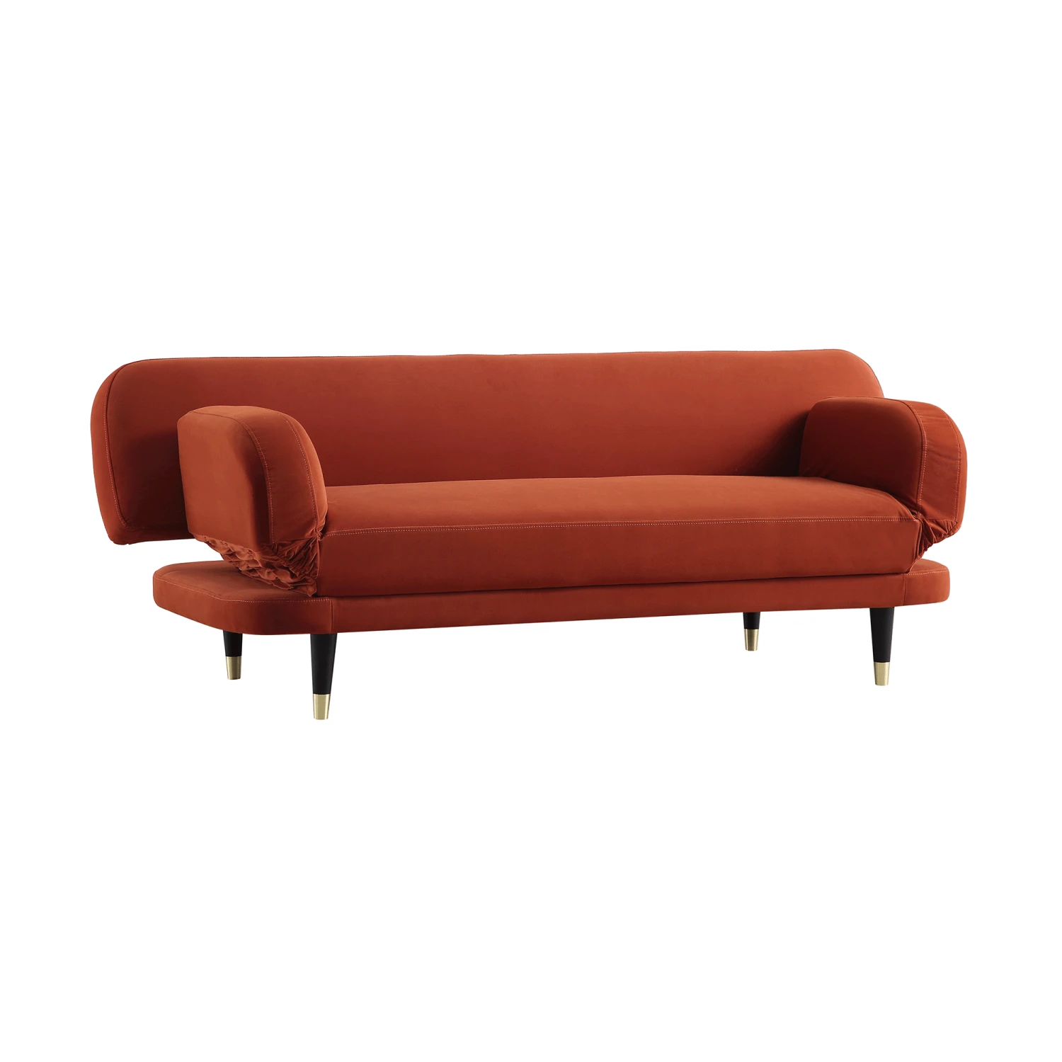 Solna 2-Seater Sofa Bed, Rust Velvet - Image 4