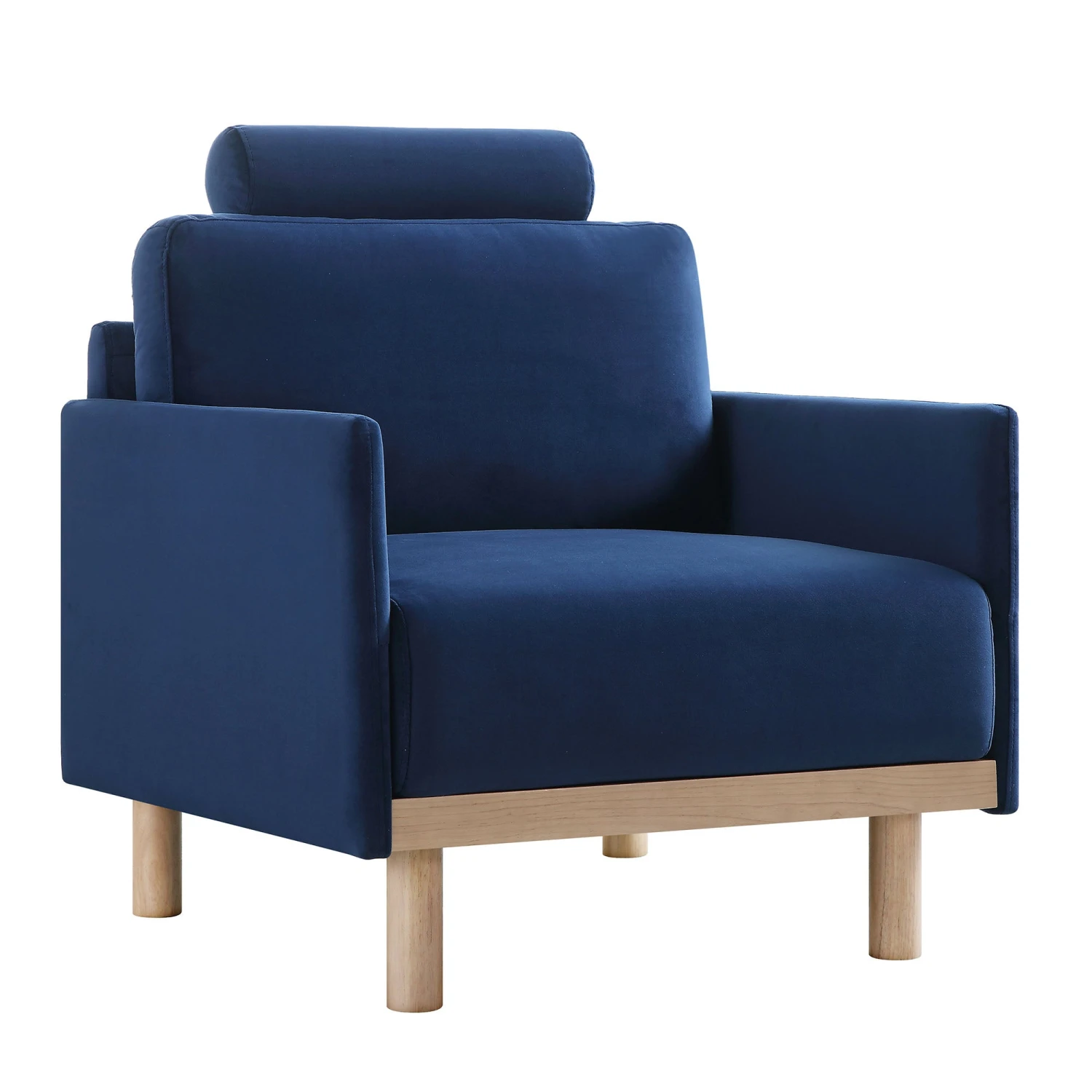 Timber Navy Blue Velvet Armchair - Image 5