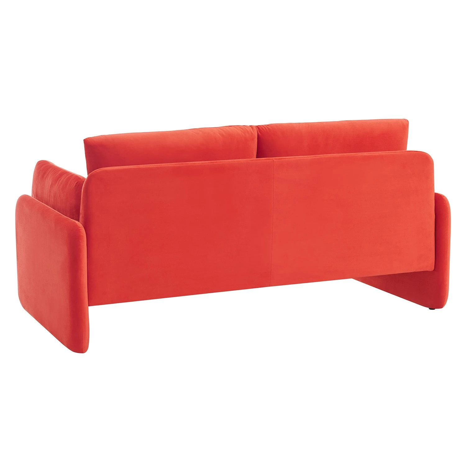 Clapham 2-Seater Flaming Orange Velvet Fabric Sofa - Image 6
