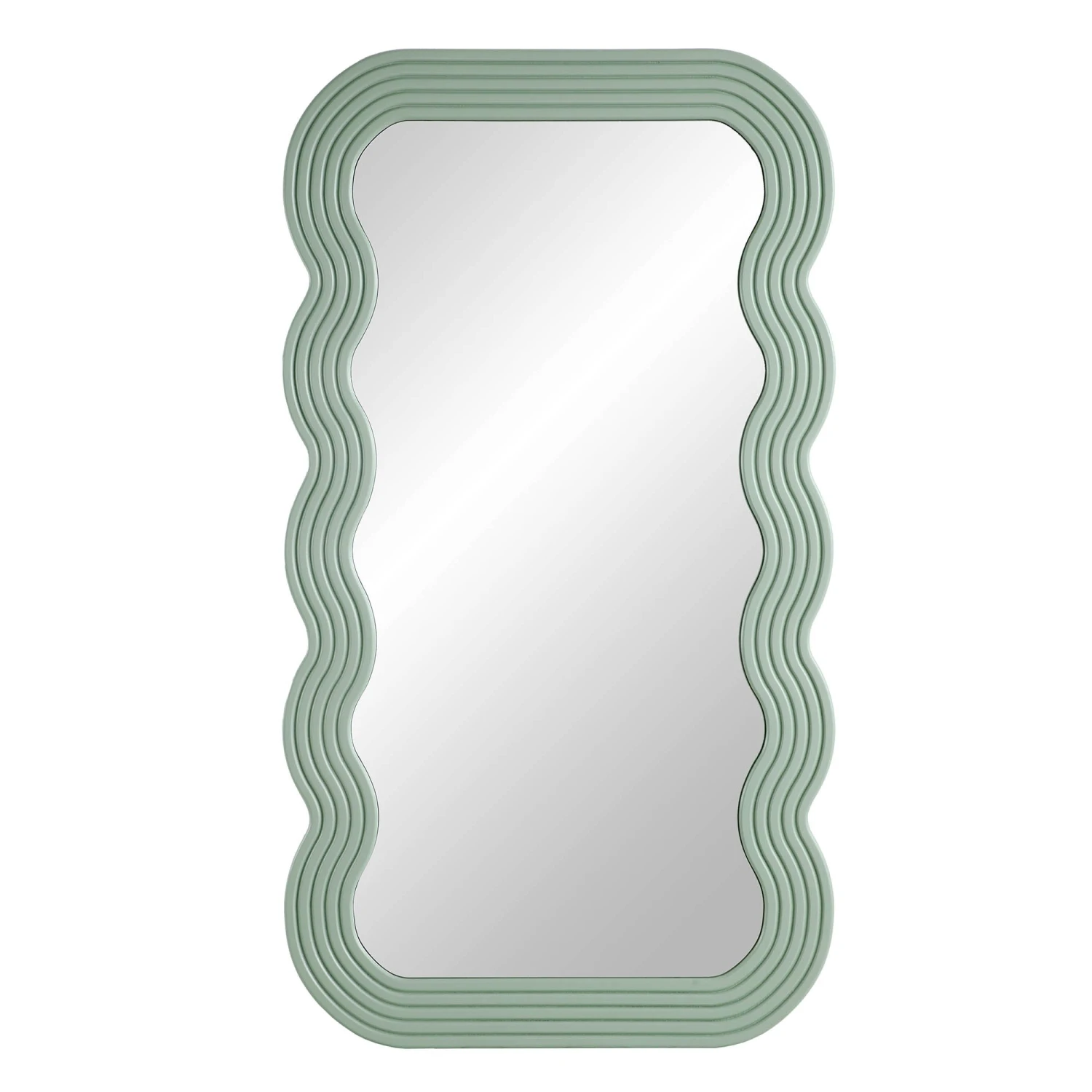 Venus Full Length Wave Mirror 180 X 100 Cm, Sage Green - Image 3