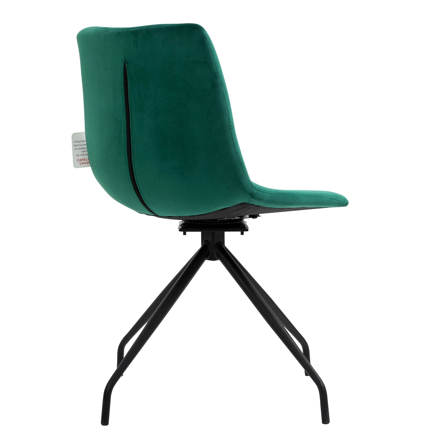 Florian Pair Of Velvet Effect Microfibre Dining Chairs In Green - Image 6