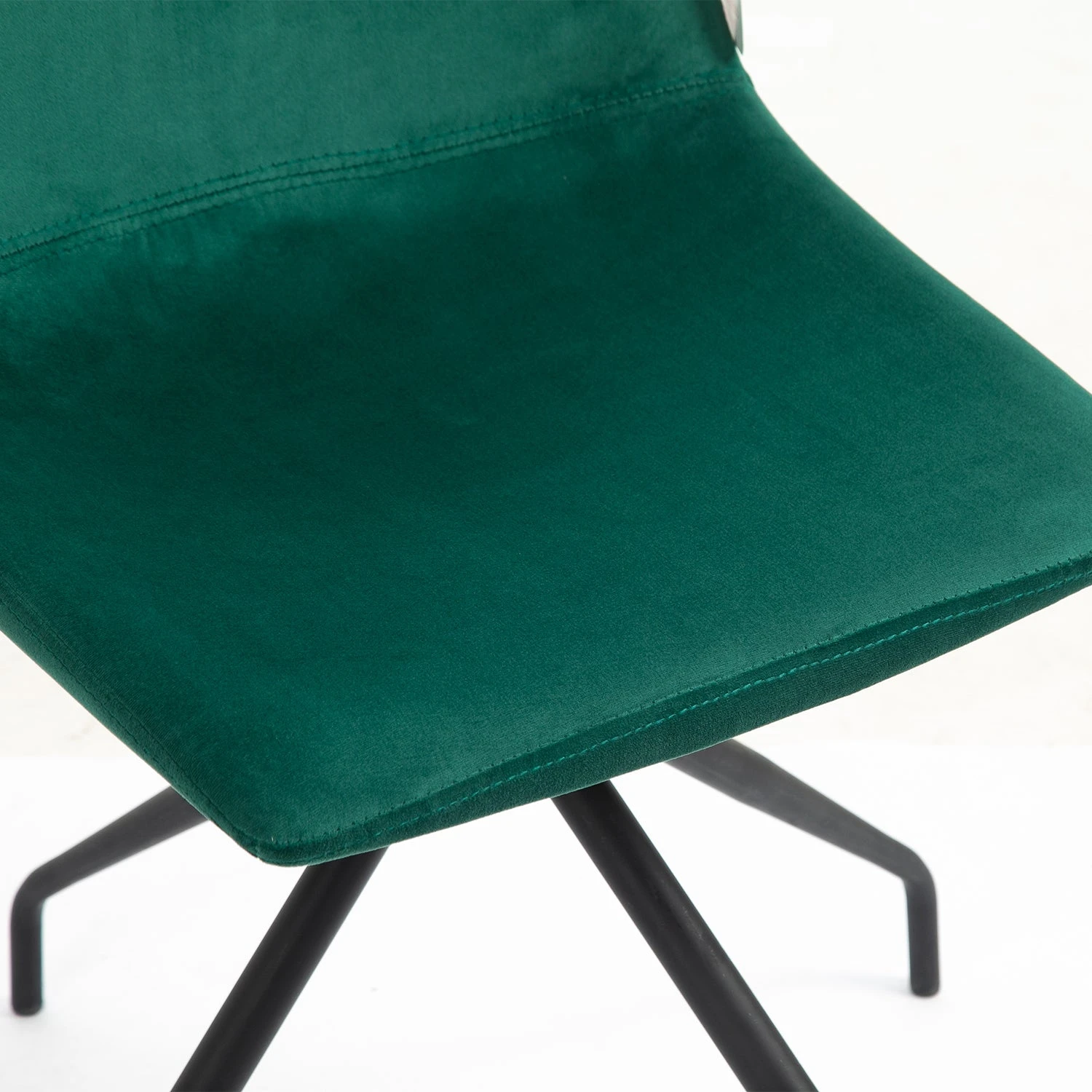 Florian Pair Of Velvet Effect Microfibre Dining Chairs In Green - Image 8