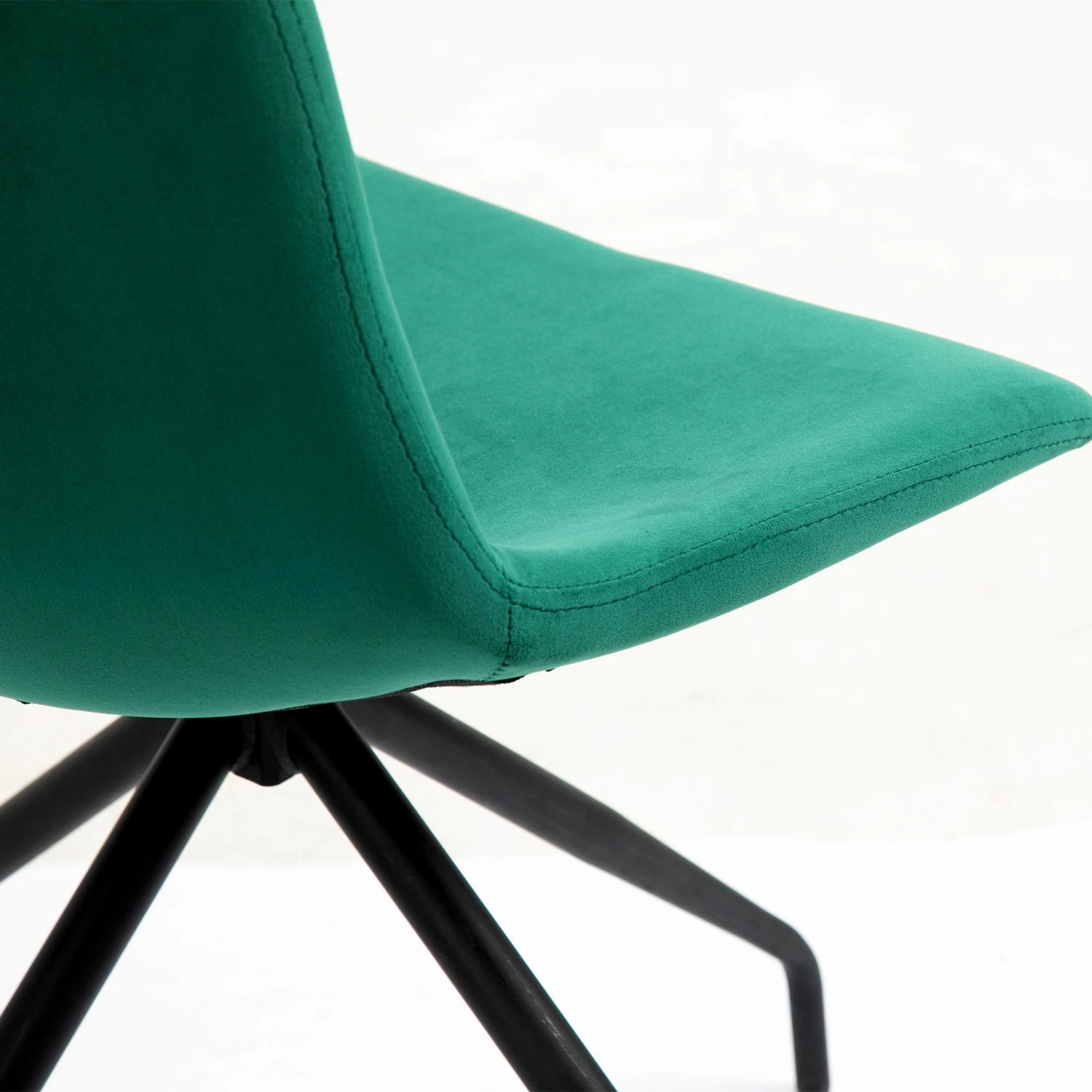 Florian Pair Of Velvet Effect Microfibre Dining Chairs In Green - Image 9