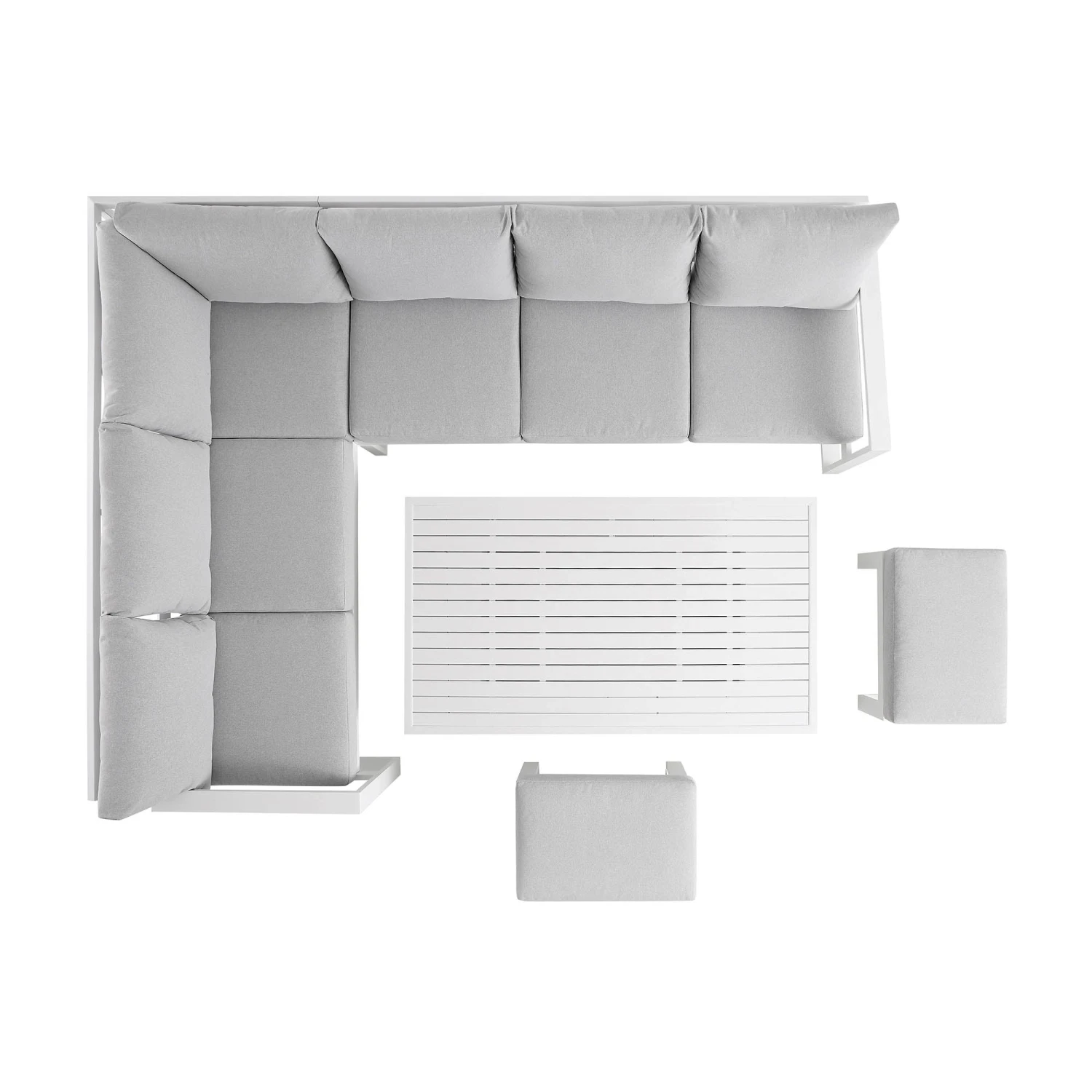 Albany Aluminium Large Corner Casual Dining Set With Rising Table, White - Image 8