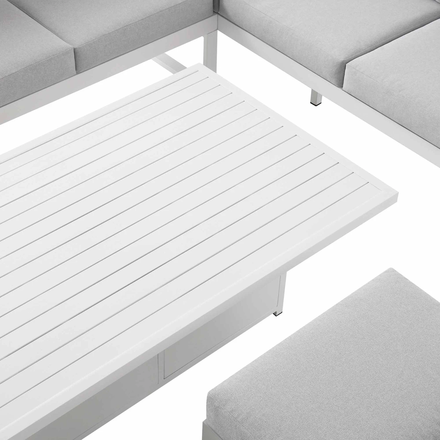 Albany Aluminium Large Corner Casual Dining Set With Rising Table, White - Image 12