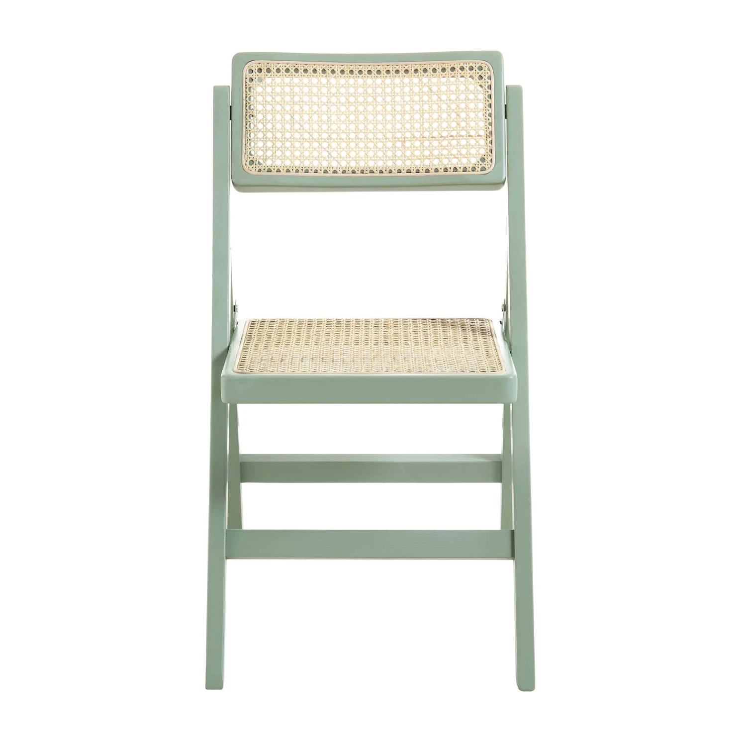 Frances Set Of 2 Folding Cane Rattan Chairs, Mint - Image 6